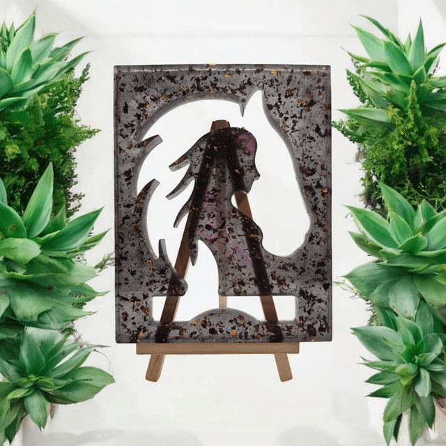 Tableau de cheval avec femme